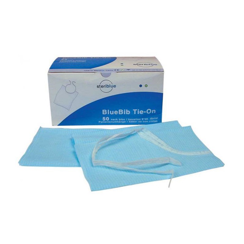 BLUEBIB TIE-ON BAVETTES A CORDON 50PCS 40*45CM- STERIBLUE