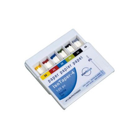 POINTE PAPIER ISO TAPER 6% ASS20-45 STERIBLUE- (boite de 120)- 28mm long